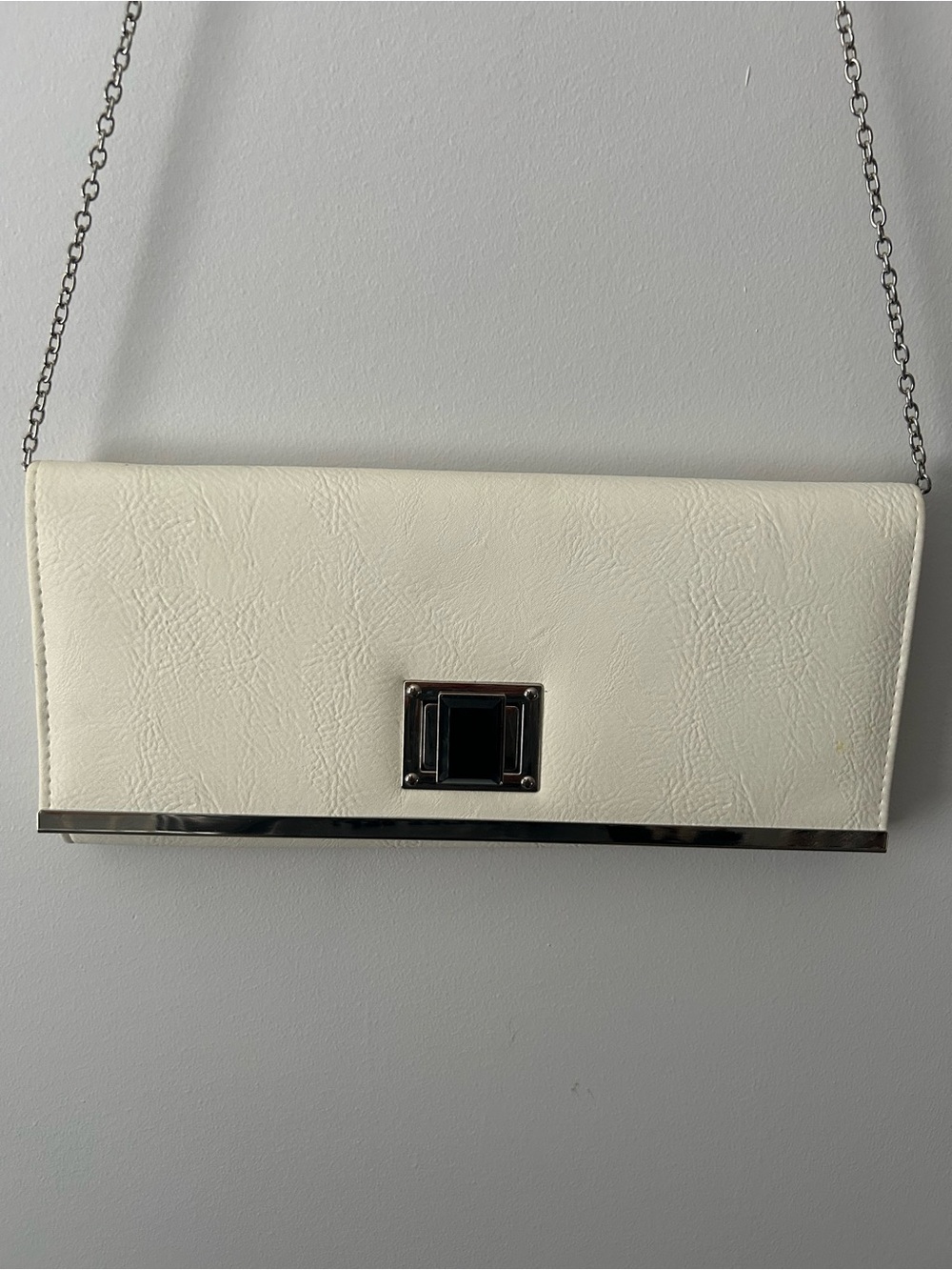 White tailored original vintage handbag clutch